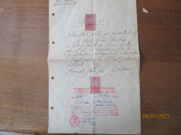 2 TIMBRU FISCAL 20 LEI ROMANIA SUR CERTIFICAT DU 23 SEPT. 1942 PREFECTURA POLLTIE CAPITALEI COMISARIAT - Fiscaux
