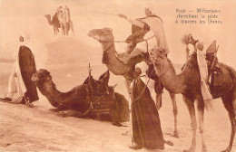 CPA - ALGERIE - Méharistes Cherchant La Piste à Travers Les Dunes -  Folklore - CARTE POSTALE ANCIENNE - Autres & Non Classés