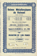 Obligation De 1948 - Usines Métallurgiques Du Hainaut - Emprunt De 1938 4,5 % - Industrie