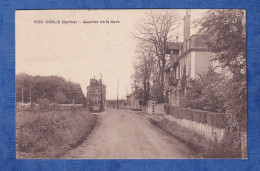 CPA - CONLIE ( Sarthe ) - Quartier De La Gare - 1933 - Passage à Niveau - Ligne De Chemin De Fer - Conlie