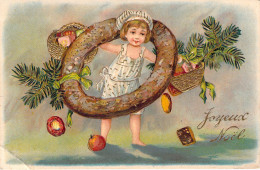 CPA - ENFANT Dans Une Couronne De Noël - CARTE POSTALE ANCIENNE - Other & Unclassified