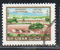 LIBANO LEBANON LIBAN 1966 HIPPODROME BEIRUT TOURISM 50c USED USATO OBLITERE' - Lebanon
