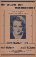 Partition - Ne Coupez Pas Mademoiselle - Germaine Lix - Scores & Partitions