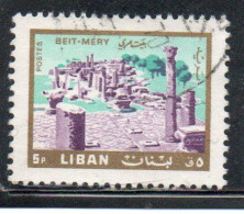 LIBANO LEBANON LIBAN 1966 BEIT-MERY TOURISM 5p USED USATO OBLITERE' - Lebanon