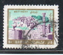 LIBANO LEBANON LIBAN 1966 BEIT-MERY TOURISM 5p USED USATO OBLITERE' - Lebanon