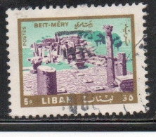 LIBANO LEBANON LIBAN 1966 BEIT-MERY TOURISM 5p USED USATO OBLITERE' - Lebanon