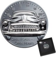 Cook Islands 10 Dollars 2021 CLASSIC CAR Open Roads - 2 Oz Silver Coin Zilveren Munt - Other - Oceania