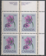 Canada - #709 - MNH PB  Of 4 - Plate Number & Inscriptions