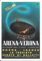 Pubblicita Stagione Lirica Opere Norma Carmen La Traviata Anno 1965 Arena Di Verona Veneto (v.retro/ILL.Ruzzente) - Advertising