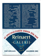 Sint Niklaas Reinaert Galerij Kalender 2002 Calendrier Htje - Petit Format : 2001-...
