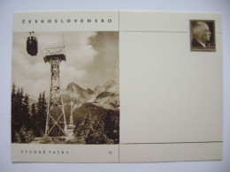 Czechoslovakia 1947 - CDV 87/13 - Vysoke Tatry Lanovka / High Tatras Cable Car - Benes 1,20 Kcs - Postkaarten