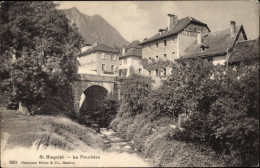 CPA Saint Gingolph Kanton Wallis Schweiz, La Frontiere - Saint-Gingolph