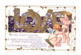 AK LOVE Valentinskarte Gel 1910 Prägekarte - Valentine's Day