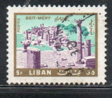 LIBANO LEBANON LIBAN 1966 BEIT-MERY TOURISM 5p USED USATO OBLITERE' - Lebanon
