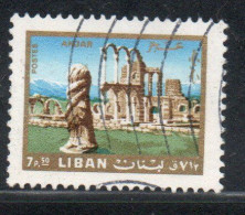 LIBANO LEBANON LIBAN 1966 STATUE AND RUINS TOURISM ANJAR 7.50p USED USATO OBLITERE' - Lebanon