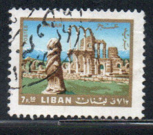 LIBANO LEBANON LIBAN 1966 STATUE AND RUINS TOURISM ANJAR 7.50p USED USATO OBLITERE' - Lebanon