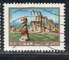 LIBANO LEBANON LIBAN 1966 STATUE AND RUINS TOURISM ANJAR 7.50p USED USATO OBLITERE' - Lebanon