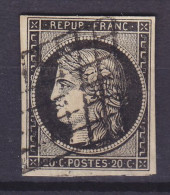 France 1849 Mi. 3 Y, 20c. Ceres 'Grille' Cancel !! (2 Scans) - 1849-1850 Ceres