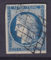 France 1850 Mi. 5 A, 25c. Ceres 'Grille' Cancel !! (2 Scans) - 1849-1850 Ceres