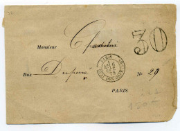 PARIS QUAI DES ORFEVRES  ( Ref Pothion 1530-32) + Taxe TDT 30c / Dept 60 Seine / 1879 / Devant De Lettre / Côte 600€ - 1877-1920: Periodo Semi Moderno