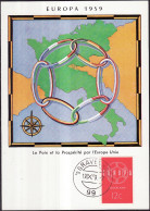 Pays Bas - Netherlands - Niederlande CM 1959 Y&T N°708 - Michel N°MK735 - 12c EUROPA - Maximumkarten (MC)