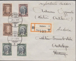 1939. TÜRKIYE. Fine Registered Rare FDC With Complete Set Overprinted Hatayin Anavata... (Michel 1053 - 1058) - JF442642 - Cartas & Documentos