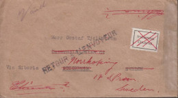 1927. JAPAN. Beautiful Small Envelope To Sweden Via Siberia With 10 Sn Nagoya,  Daimyo. Readr... (Michel 179) - JF442643 - Brieven En Documenten