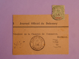 BX4  DAHOMEY  SUR FRAGMENT LETTRE 1905  PORTO NOVO   +   ++ AFFRANCH.  PLAISANT +++ - Briefe U. Dokumente