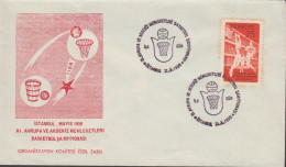 1959. TÜRKIYE. BASKETBALL EM 25 K On FDC Cancelled First Day Of Issue 27.5.1959.. Nice Cache... (Michel 1626) - JF442655 - Lettres & Documents