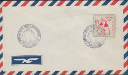 1957. TÜRKIYE. Olympics, Melbourne 65 K Wrestling On Cover With Special Wrestling Cancel.  (Michel 1491) - JF442656 - Storia Postale