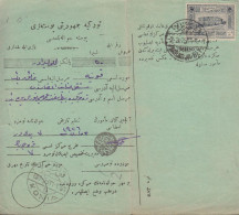 1938. TÜRKIYE Fine Parcel Card With Value ? And 0,50 Pia Old Parliament Building In Sivas Can... (Michel 744) - JF442670 - Brieven En Documenten