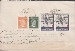 1947. TÜRKIYE. Cover To Sweden With 1 + 3 Krs Atatürk + Pair 20 PARA Charity Stamps Re... (Michel 1001+ C 93) - JF442679 - Neufs