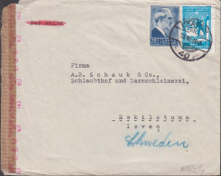 1943. TÜRKIYE. Censored Cover (tear) To Sweden With 10 Krs İnönü+ 2 KURUS Charity Stam... (Michel 1145+ C 62) - JF442701 - Nuovi