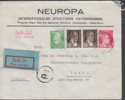 1942. TÜRKIYE. Censored Cover Par Avion To Sweden With 2 + 6 + Pair 10 Krs Atatürk + 2 ... (Michel 954+ C 62) - JF442702 - Unused Stamps