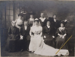 Photo 1890's Mariage Famille France Tirage Print Vintage Photographe René Boivin Paris - Oud (voor 1900)