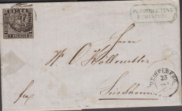 1862. BADEN. , Wappen (Hintergrund Liniiert.) 1 KREUZER Single On Small Cover (tear) To Simsheim Cancelled... - JF535878 - Covers & Documents