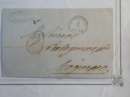 BX4 ALLEMAGNE   BELLE LETTRE 1865 HAMBOURG  A  COGNAC ? VIA BORDEAUX   + AFFRANCH.  INTERESSANT +++ - Andere & Zonder Classificatie