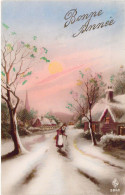 NOUVEL AN - Village Enneigé - Carte Postale Ancienne - Neujahr