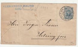 K.P.X.P. No 4 ( Turku-Toijala-Helsinki) Railway Postmark On Postal Stationery Letter Cover Posted 1900  B230801 - Briefe U. Dokumente