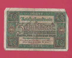 ALLEMAGNE - 10 MARKS 1920 - Sammlungen