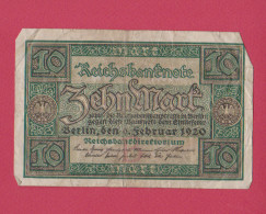 ALLEMAGNE - 10 MARKS 1920 - Collections