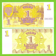 LATVIA 1 RUBLIS 1992 P-35  UNC - Lettonie