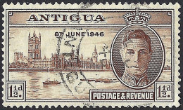 ANTIGUA 1946 KGVI 1½d Brown, Victory SG110 Used - 1858-1960 Colonia Britannica