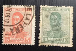 Argentine 1917 General José Francisco De San Martín, (1778-1850 ) 5C & 10C Oblitérés - Gebraucht