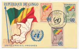 CONGO - Carte Maximum - 3 Valeurs Admission à L'ONU - Brazzaville - 11 Mars 1961 - FDC