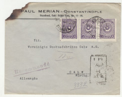 Paul Merian, Constantinople Company Letter Cover Posted Registered 1924 To Germany B230801 - Briefe U. Dokumente