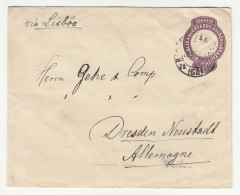 Brazil 200 Reis Postal Stationery Letter Cover Posted 1898 To Dresden B230801 - Entiers Postaux