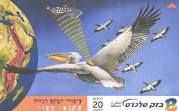 Israel:Used Phonecard, 20 Units, Birds Of The Great Rift Valley, White Pelican - Other & Unclassified