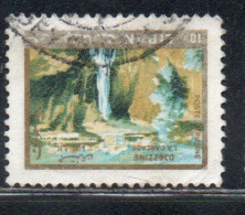 LIBANO LEBANON LIBAN 1966 AIR POST MAIL AIRMAIL WATERFALL DJEZZINE TOURISM 10p USED USATO OBLITERE' - Lebanon