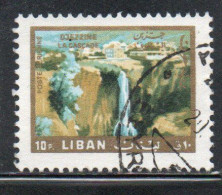 LIBANO LEBANON LIBAN 1966 AIR POST MAIL AIRMAIL WATERFALL DJEZZINE TOURISM 10p USED USATO OBLITERE' - Lebanon